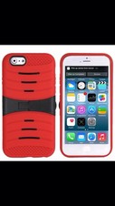 RED Hybrid Hard Soft Shockproof Case Cover with Kickstand