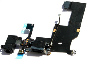 8-iPhone 5 Audio Jack Charger Lightning Dock Cable Connector Flex Cable Black Original