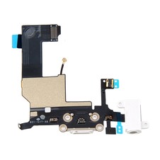 9-iPhone 5 Audio Jack Charger Lightning Dock Cable Connector Flex Cable White Original