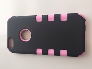 LIGHT PINK  3-layer rugged rubber shockproof skin case cover