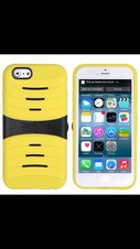 YELLOW Hybrid Hard Soft Shockproof Case Cover with Kickstand