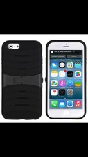 BLACK Hybrid Hard Soft Shockproof Case Cover with Kickstand