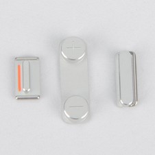 19-iPhone 5 Power Volume Mute Button Set Silver Original