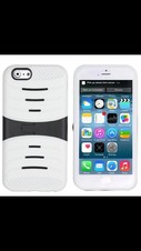 WHITE Hybrid Hard Soft Shockproof Case Cover with Kickstand