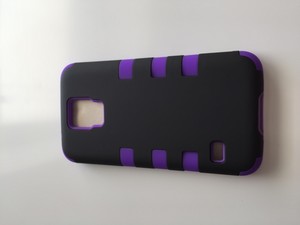 PURPLE 3-layer rugged rubber shockproof skin case cover
